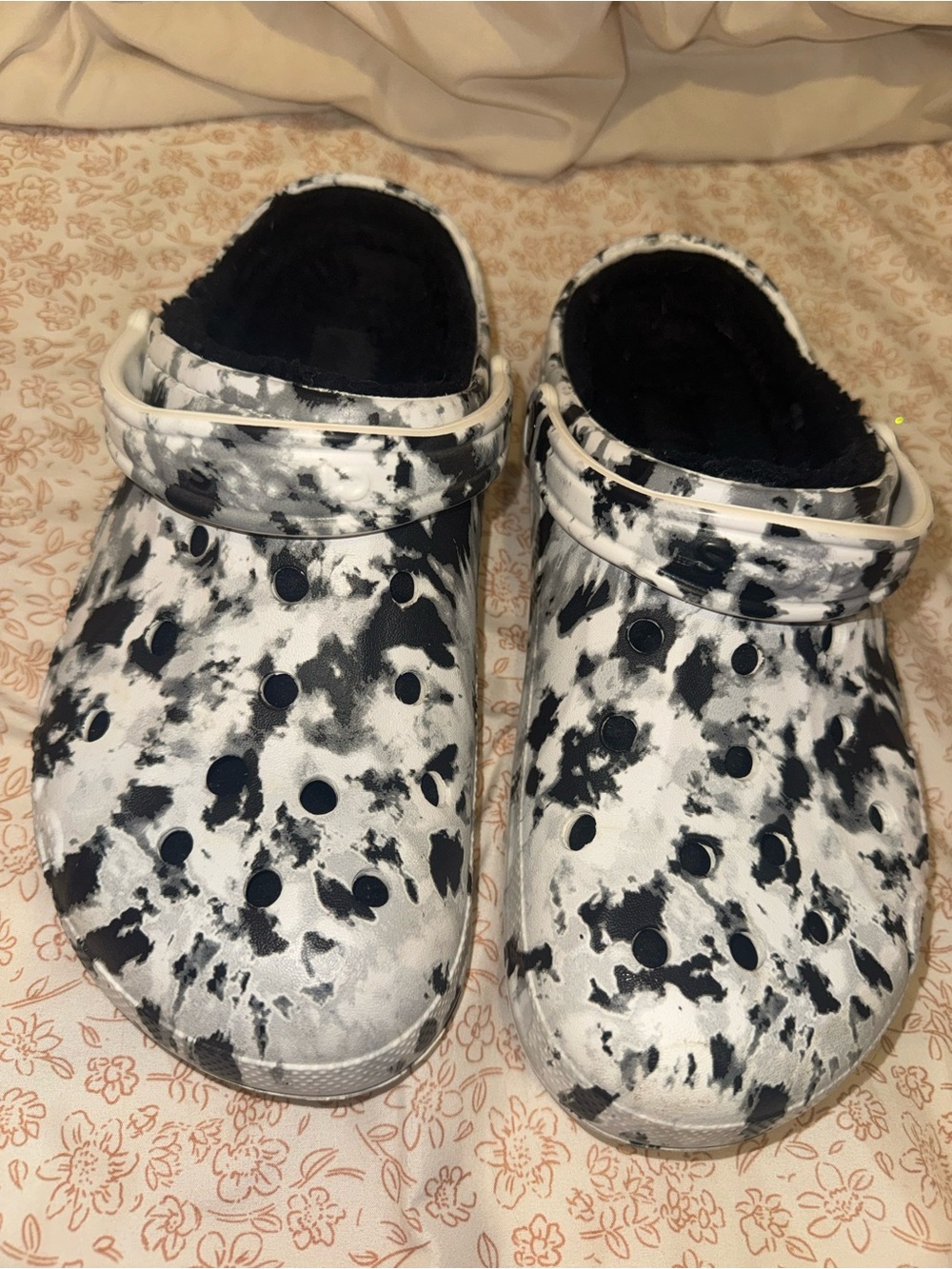 CROCS Black and White Marbled Classic Clog